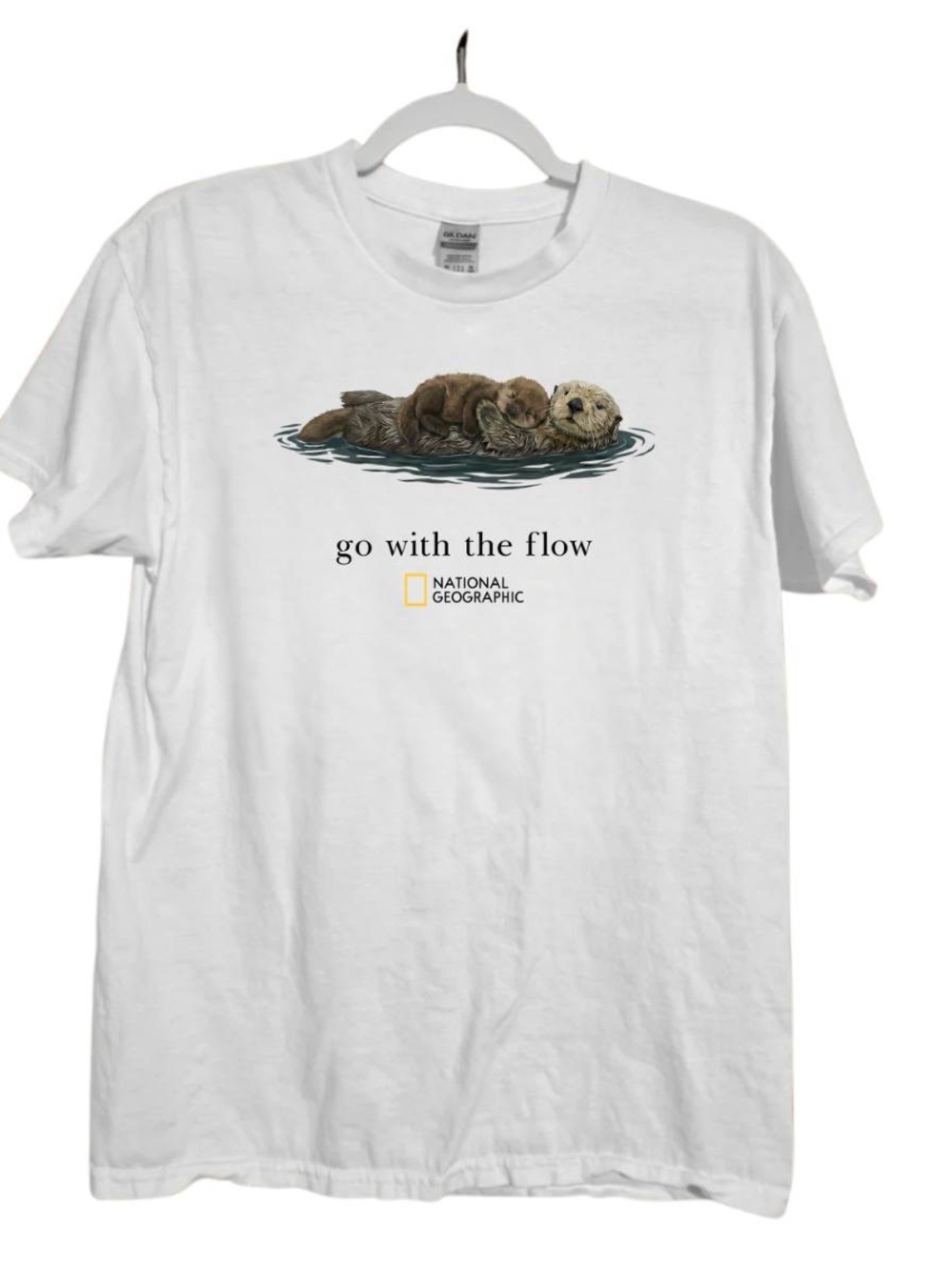 National Geographic White "Go With The Flow" Sea Otter T-Shirt